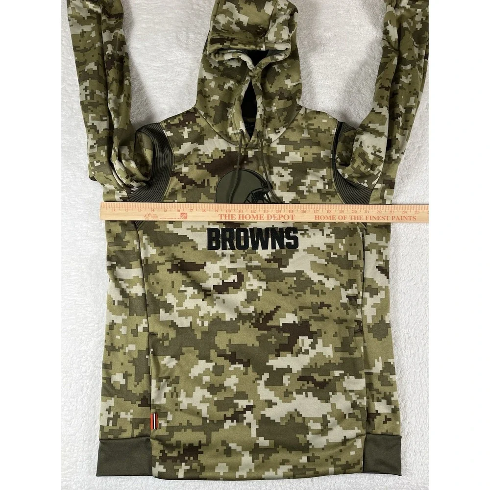 Nike Dri Fit Cleveland Browns Salute to Service Digital Camo Hoodie Men's Sz Med